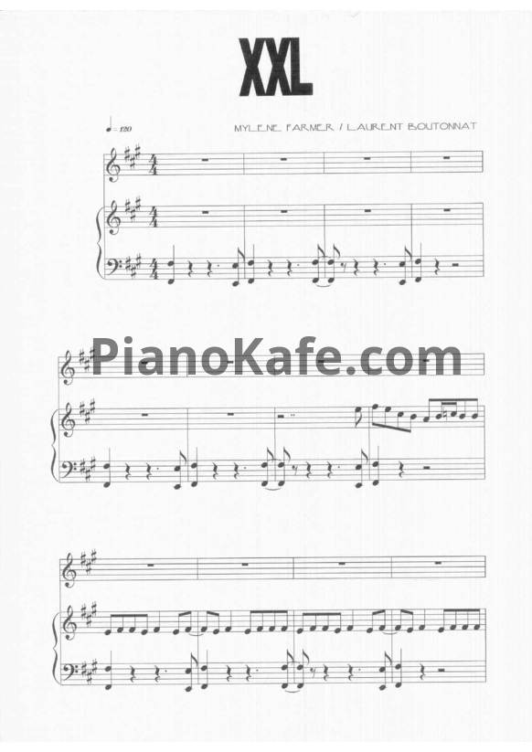 Ноты Mylene Farmer - XXL - PianoKafe.com