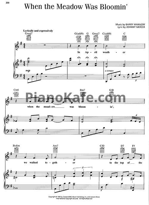 Ноты Barry Manilow - When the meadow was bloomin' - PianoKafe.com