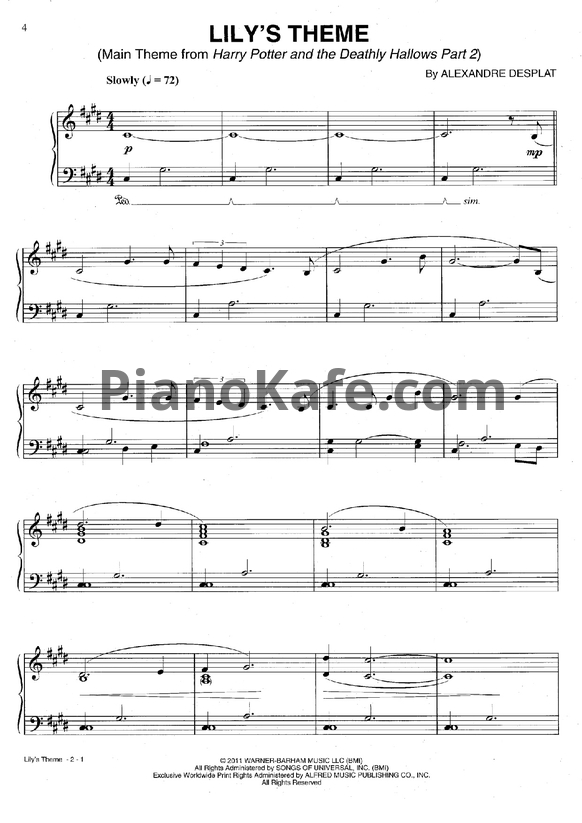 Ноты Alexandre Desplat - Harry Potter and the Deathly Hallows. Part 2 (Книга нот) - PianoKafe.com