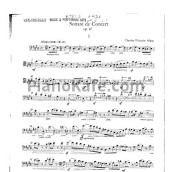 Ноты Шарль Алькан - Концертная соната для виолончели и фортепиано (Op. 47) - предпросмотр