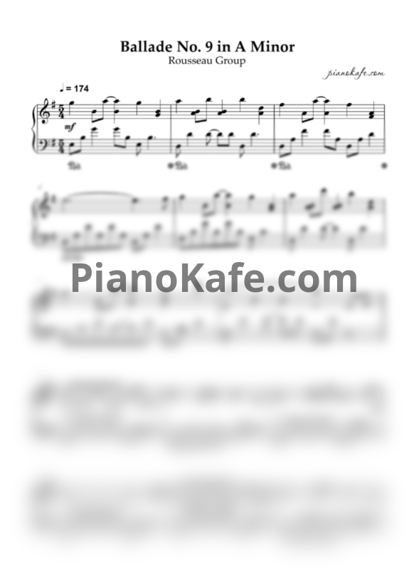 Ноты Rousseau - Ballade No. 9 in A Minor (Piano cover) - PianoKafe.com