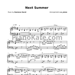 Ноты Damiano David - Next summer