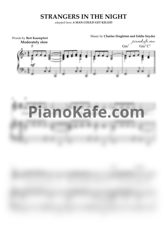 Ноты Frank Sinatra - Strangers in the night - PianoKafe.com
