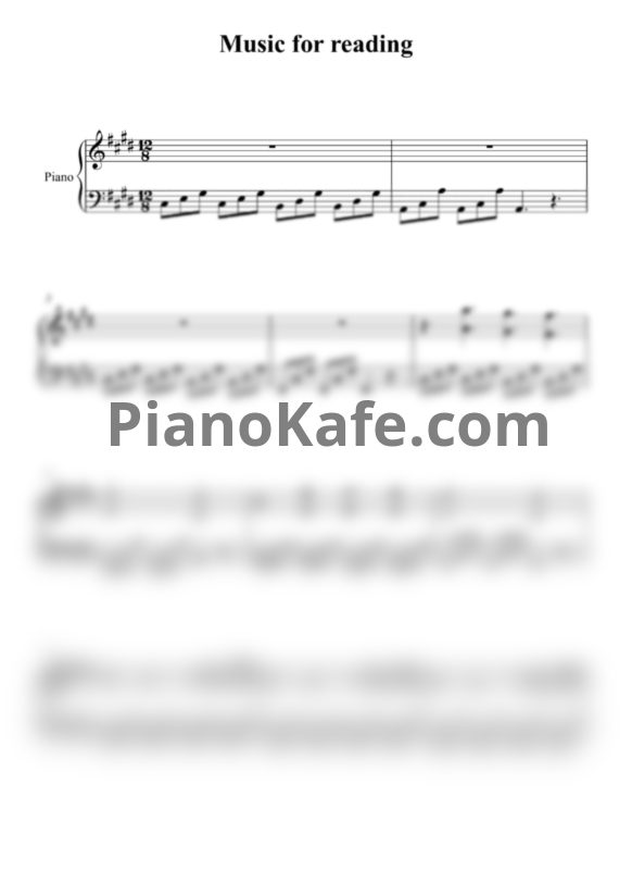 Ноты Music for reading books - PianoKafe.com