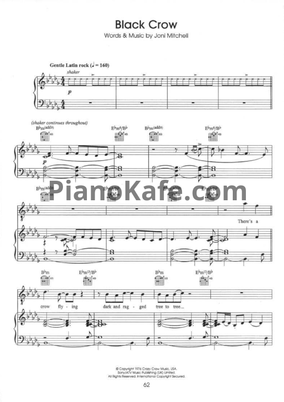 Ноты Diana Krall - Black crow - PianoKafe.com