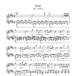 Ноты Alan x Walkers - Unity - предпросмотр