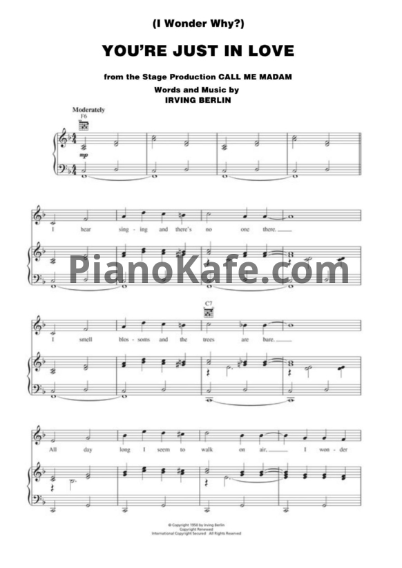 Ноты Irving Berlin - (I wonder why?) You're just in love - PianoKafe.com