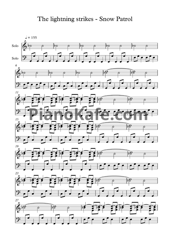 Ноты Snow Patrol - The Lightning Strike - PianoKafe.com