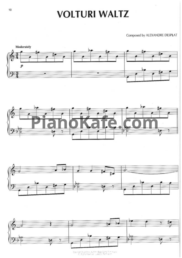 Ноты Alexandre Desplat - Voltury waltz - PianoKafe.com