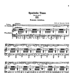Ноты Пабло де Сарасате - Испанский танец (Соч. 22) - предпросмотр