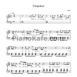 Ноты Hurts - Unspoken - предпросмотр