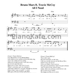 Ноты Bruno Mars feat. Travie McCoy - All I need