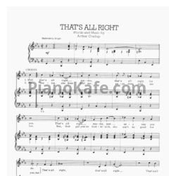 Ноты Elvis Presley - That's all right - предпросмотр