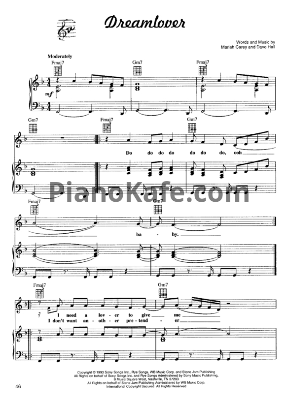 Ноты Mariah Carey - Dreamlover - PianoKafe.com
