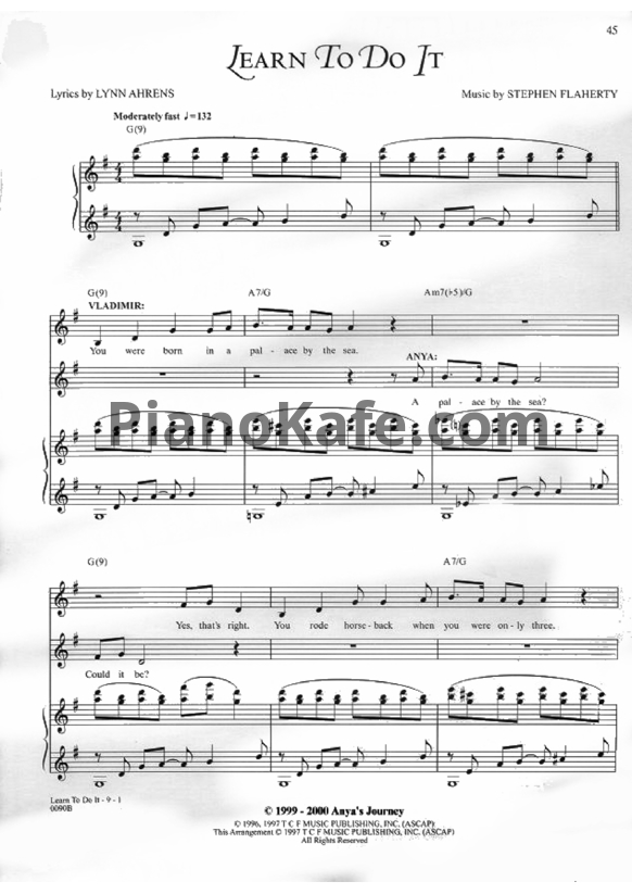 Ноты Stephen Flaherty - Learn to do it - PianoKafe.com