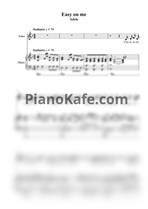 Ноты Adele - Easy on me (Версия 2) - PianoKafe.com