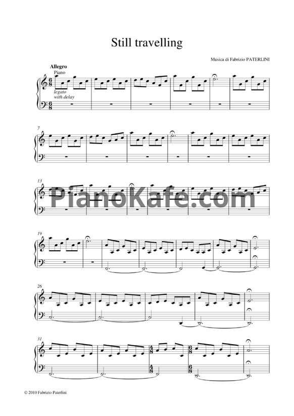Ноты Fabrizio Paterlini - Still travelling - PianoKafe.com
