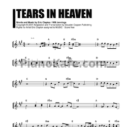 Ноты Eric Clapton - Tears in heaven (Версия 3) - предпросмотр