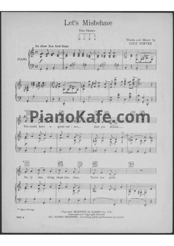 Ноты Cole Porter - Let's Misbehave - PianoKafe.com
