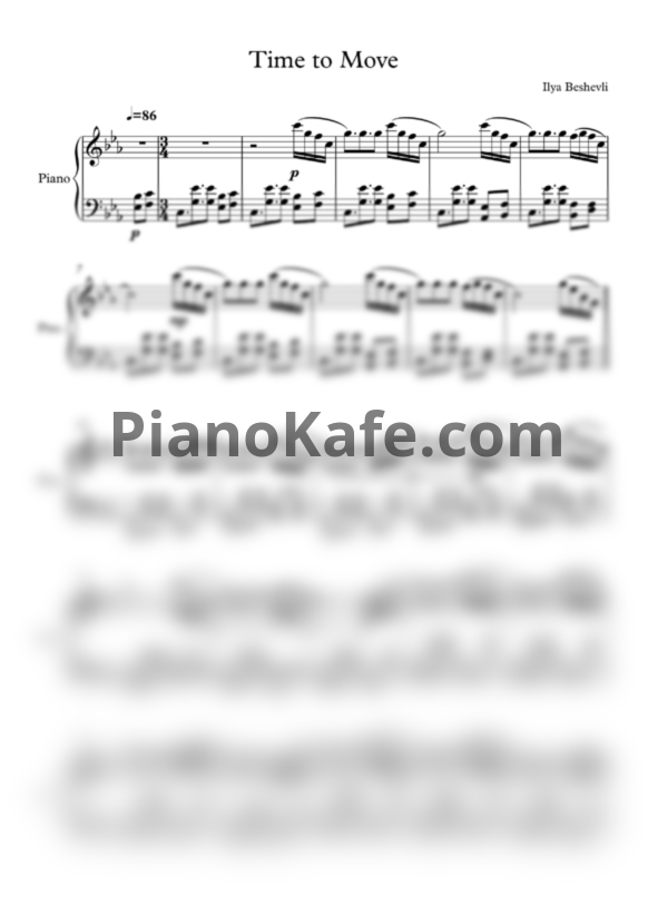 Ноты Ilya Beshevli - Time to Move - PianoKafe.com