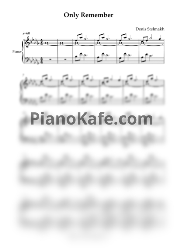 Ноты Denis Stelmakh - Only remember - PianoKafe.com