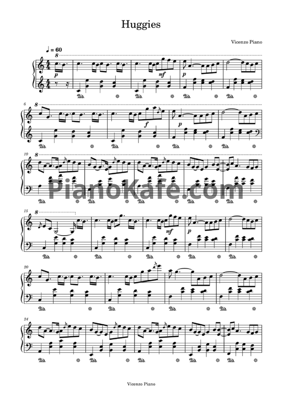 Ноты Vicenzo Piano - Huggies - PianoKafe.com