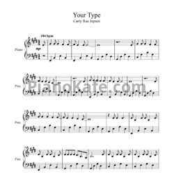 Ноты Carly Rae Jepsen - Your type - предпросмотр