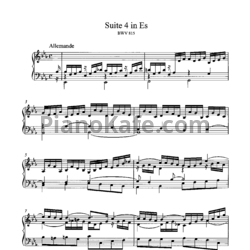 Ноты И. Бах - Сюита №4 ми-бемоль мажор (BWV 815) - предпросмотр