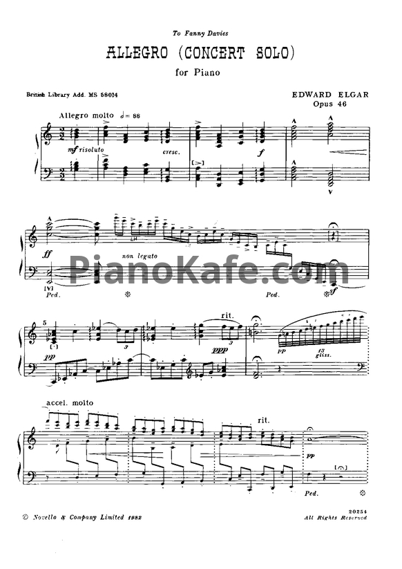 Ноты Эдуард Элгар - Концертное аллегро (Op. 46) - PianoKafe.com