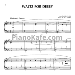 Ноты Bill Evans - Waltz for debby (Piano solo) - предпросмотр