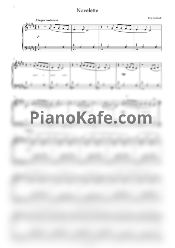 Ноты Ilya Beshevli - Novelette - PianoKafe.com