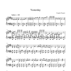 Ноты Imagine Dragons - Yesterday - предпросмотр