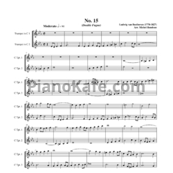 Ноты Л. В. Бетховен - Fifteen Fugues for Brass No.15 - предпросмотр