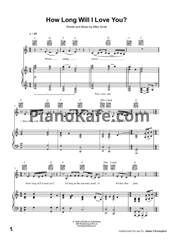 Ноты Ellie Goulding - How long will I love you - PianoKafe.com