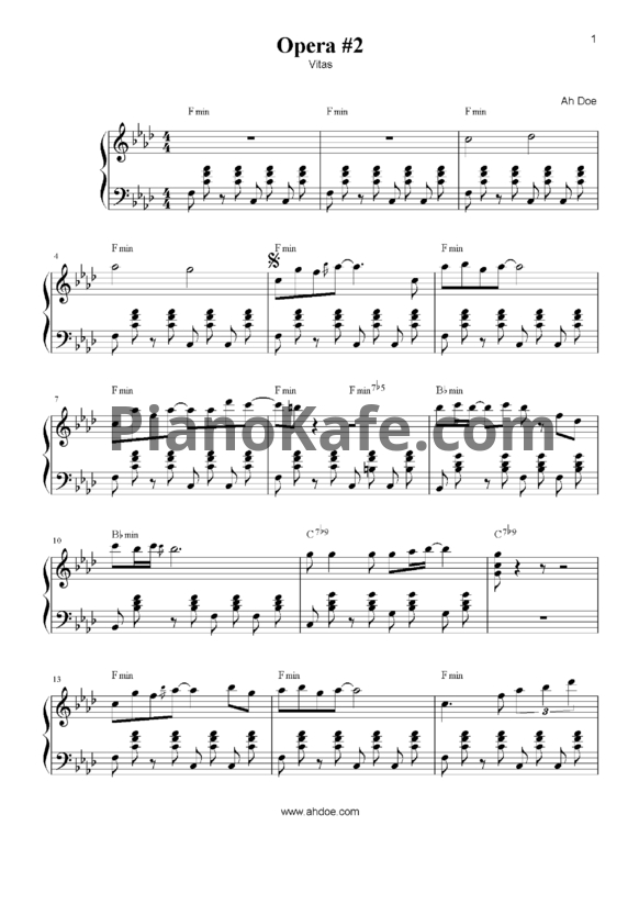 Ноты Витас - Опера #2 - PianoKafe.com
