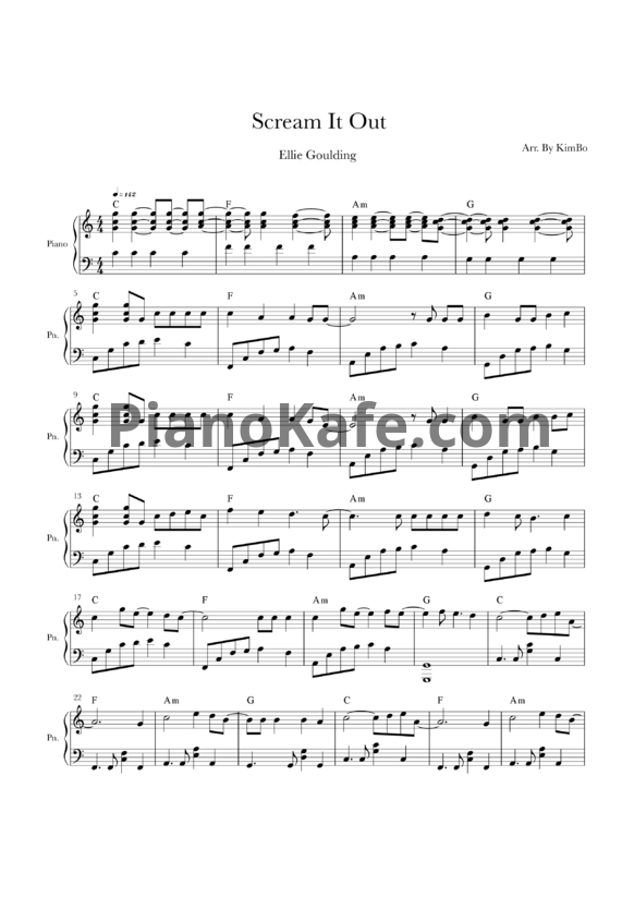 Ноты Ellie Goulding - Scream it out - PianoKafe.com