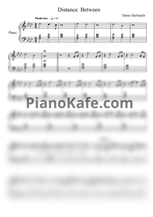 Ноты Denis Stelmakh - Distance between - PianoKafe.com