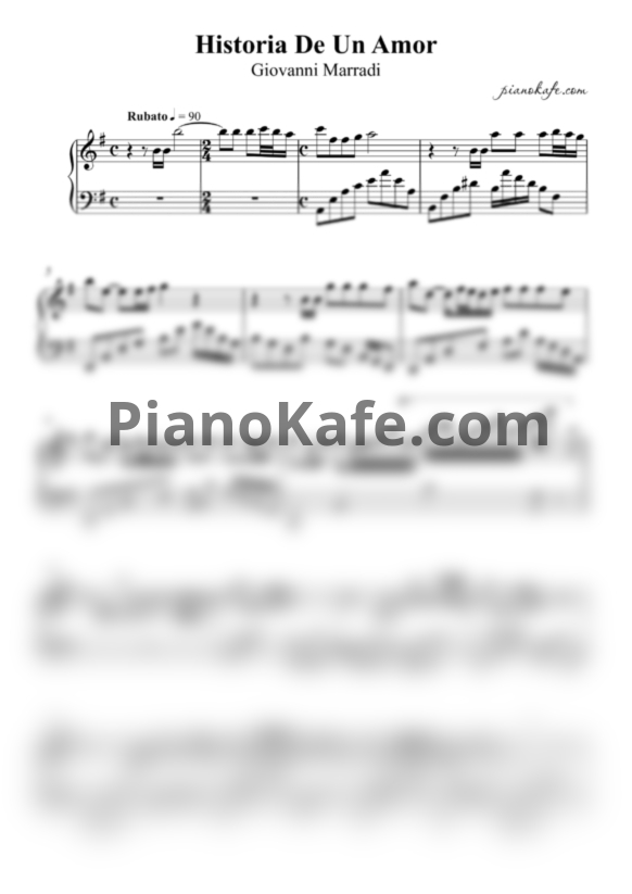 Ноты Giovanni Marradi - Historia de un amor - PianoKafe.com