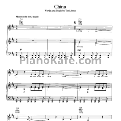 Ноты Tori Amos - China - предпросмотр