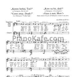 Ноты Ян Сибелиус - Приди же, смерть! (Op. 60, №1) - предпросмотр