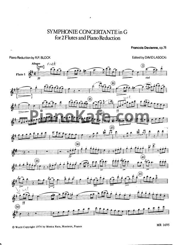 Ноты Франсуа Девьен - Концертная симфония соль мажор (Op. 76) - PianoKafe.com