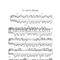 Ноты Rihanna - Te amo - предпросмотр