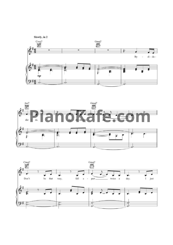 Ноты Billie Eilish - idontwannabeyouanymore (Версия 2) - PianoKafe.com