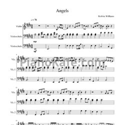 Ноты Robbie Williams - Angels (Скрипка, Виолончель) - предпросмотр