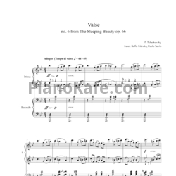 Ноты П. Чайковский - Вальс из балета "Спящая красавица" (в 4 руки) - предпросмотр
