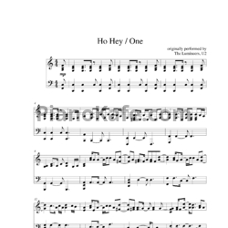 Ноты Lumineers/ U2 - Ho Hey / One (Jared Johnson Cover) - предпросмотр