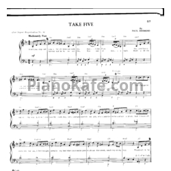 Ноты Paul Desmond - Take five - предпросмотр
