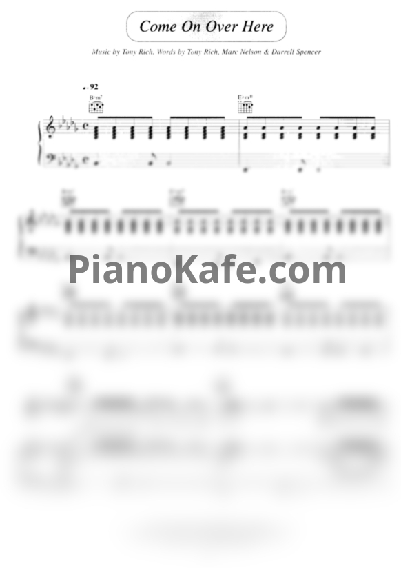Ноты Toni Braxton - Come on over here - PianoKafe.com