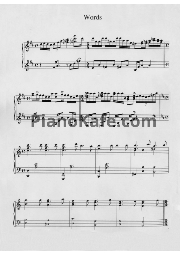 Ноты Yiruma - Words - PianoKafe.com