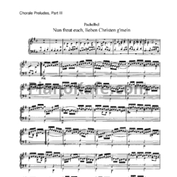 Ноты Иоганн Пахельбель - Nun freut euch, lieben, Christen g'mein (Хоральная прелюдия) - предпросмотр